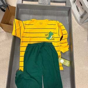 Wonder Nation Toddler Cotton Long Sleeve Sleep Tee and Pants Set,